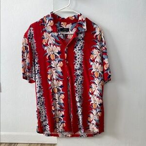 Red Floral Men's Shirt